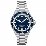 Emporio Armani Kell Automaatne Mehaaniline Liikumine Roostevabast Terasest Rihm 42,5 mm Sinine Tihvik Helendav Mood 200M Veekindel Meeste kellad AR60079-CLG Curated Box+Shopping Bag