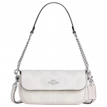 Coach Hailey 20 Logo Klapiga Suletav Kaetud L&otilde;uendist Crossbody &Otilde;lakott V&auml;ikesed Naiste kotid Valge CAN70-SVXU5 Basic Set (Bag+Dust Bag)