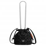 K&auml;ekott Coach Faye 18 Klassikaline logoga T&otilde;mblukuga Kangast ja nahast &Otilde;lakott Mini Naiste &otilde;lakott Must CCZ45-SVBK Basic Set (Bag+Dust Bag)