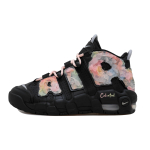 Nike Air More Uptempo Multicolor Flower Cushioning, Wear Resistant Mid top Vintage Basketball Shoes GS Black Pink DM0017-001(Team69-) 36 gray