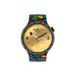 Swatch Bape koost&ouml;&ouml; Tokyo teemaline kvartskell 47mm kuldne sihver keraamiline korpus vaikrihm unisex-kellad BAPE-SWATCH-20001 Black