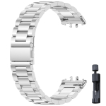 Roostevabast terasest rihm Samsung Galaxy Fit 3 jaoks Metallist k&auml;ev&otilde;ru Luksuslik &auml;ri-stiilis rihm Samsung Galaxy Fit3 SM-R390 jaoks Tarvikud For Galaxy Fit 3 white
