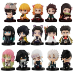 5-15 tk Q Versioon Demon Slayer Istuv Kummitusnukk Tanjiro Nidouzi Inosuke Zenizu Figuurm&auml;nguasjad PVC Kollektsioon Dekoor Mudel K&otilde;rge Kvaliteediga Kingitused gray