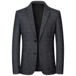 Kevad S&uuml;gis Meeste Ruudulised Bleiserid Smart Casual Formaalne &Uuml;likond Jakk Mantel Meeste Mood Slim Fit Alla keeratava kraega Bleiserid Pealisr&otilde;ivad XXXL hall v&auml;rv