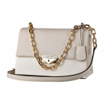 Michael Kors Mk Cece 27 &Uuml;hev&auml;rviline Logoga Ketiga Klapiga Nahast &Otilde;lakott Naiste &otilde;lakott Valge 35F2G0EF80-OPTIC-WHITE Basic Set (Bag+Dust Bag)