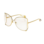 Gucci K&uuml;ljepeegli Jalg Ebakorrap&auml;rase Kujuga P&auml;ikeseprillid Naiste P&auml;ikeseprillid Kuldne GG0252S-001 Dust Bag+Eyeglass Case (Random Color),F,Gold