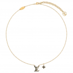 Louis Vuitton lillemustriga emailkaelakee Naiste kaelakee Kuldne Must M04452 Basic Packaging-Dust Bag+Box