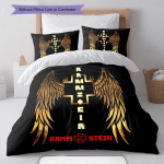 Rammstein Saksamaa b&auml;ndi Muster Voodipesu Tekikott Komplekt Tekikoti Kate Padjap&uuml;&uuml;r Kodu Kaunistus S&uuml;nnip&auml;eva Kingitus (1 * tekikott + 5 * padjap&uuml;&uuml;r, ilma t&auml;idiseta) 135x200cm