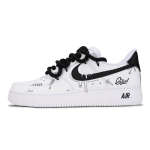 Nike Air Force 1 Graffiti Slip Resistant Abrasion Resistant Low top Skateboard Shoes Unisex White Black DD8959-100(Team1001-) 43 white