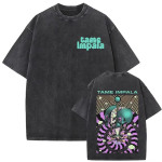 Rock Band Tame Impala Deadbeat Tour Albumi T-s&auml;rk Unisex Vintage Suur Pesemata T-s&auml;rk Moodne Hip Hop F&auml;nnide Kingitus T-s&auml;rgid L black