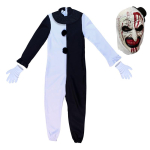 110-3XL Cosplay Film Terrifier 2 Art The Clown Cosplay Kost&uuml;&uuml;m &Uuml;likond Mask Halloweeni Kost&uuml;&uuml;mid Mask Meestele Naistele XXXL white