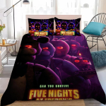M&auml;ng F-Five N-Nights At F-Freddys Tekikott Komplekt Kodu Stiilis Voodipesu Pehme Pesu Puuvillane Voodi 3 Osaline Komplekt &Uuml;li&otilde;pilaste &Uuml;hiselamu Kingitus EU Single(135x200cm) black