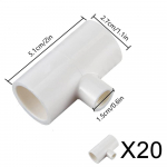 Kana joogitopsi PVC T-liitmikud 20 tk/komplekt Automaatne linnu joogitops Automaatsed linnu niplid kana veetopsi jaoks