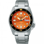 Seiko 5 Sports SRPK35K1 SKX Midi Uuestiv&auml;ljaanne Oranži sihverplaadiga Automaatne Meeste k&auml;ekell 38 mm oranž