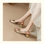 Suvised moesandaalid Naiste madalad kontsad Elegantsed avatud varbaga Slingback kingad libisemiskindla pehme tallaga Sandalias De Mujer 35 kuld