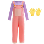 M&auml;ng The Amazing Digital Circus Jax Cosplay Kost&uuml;&uuml;mid Laste T&uuml;druk Jumpsuit+Kindad Peo Kost&uuml;&uuml;miks Halloweeni Karnevali Kost&uuml;&uuml;m 150 9-10T roosa