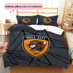 Hull City A.F.C Muster Voodipesu Tekikott Komplekt Kodu Kaunistus Kingitus (1 * tekikott + 2 * padjap&uuml;&uuml;ri ilma s&uuml;damikuta) 135x200cm