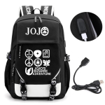 Anime JOJO Jonathan Joestar Golden Experience Seljakott Koolikott USB-pordiga S&uuml;learvuti sahtliga Poistele T&uuml;drukutele Reisikott 12 inches black
