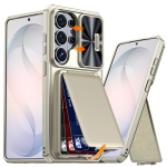 Kaardihoidja, libiseva kaamerakatte ja standiga Samsung Galaxy S26 S25 S24 Ultra telefoni&uuml;mbrisele, kukkumisvastane PC+TPU rahakotiga &uuml;mbris tui chuang KB&Galaxy S26 Ultra