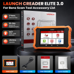 Autodiagnostika t&ouml;&ouml;riist LAUNCH X431 Elite 3.0 Mercedes-Benz/Maybach/Sprinterile, OBD2 skanner, Kahesuunaline, K&otilde;ik s&uuml;steemid, Eluaegne tasuta Lifetime Free Update
