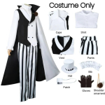 Nikolai Gogol Cosplay Kost&uuml;&uuml;m Anime Bungou BSD Hooaeg 4 Nikolai Cosplay Keep &Uuml;likond Parukas Halloween XXL&Other white