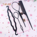 4 tk/komplekt Stiiliklambrid, kuklite tegija Juuksedisain, keerdpunutis hobusesaba t&ouml;&ouml;riist tarvikute juuste nipsasjake must