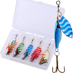 P&uuml;&uuml;gilant Spinner Lusikas Peibutis P&ouml;&ouml;rlev metallist litrid S&ouml;&ouml;dakonksud Voobler Crankbait P&uuml;&uuml;gitarbed 5pcs with a box