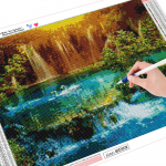 5D DIY Teemantmaal Ristpistes Maastiku Metsaraamatukogu t&auml;isruudu puur Teemantkodukaunistus 20*30 cm