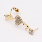 1tk K&otilde;rvar&otilde;ngas Klamber Personality Love Rhinestone Heart K&otilde;rvar&otilde;ngad Ear Cuff kuld