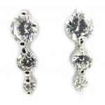 Les Tr&eacute;sors De Lily [B9561] - Boucles Argent 'Lumi&egrave;re' Blanc valge