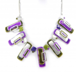 NOA [H9111] - Collier Cr&eacute;ateur 'Coloriage' violet vert lilla