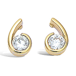 Les Tr&eacute;sors De Lily [L1267] - kullatud  C&acirc;lin  k&otilde;rvar&otilde;ngad, kuldsed valged - 5x9 mm kuld