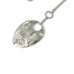 Altesse [M7202] - Collier acier 'Calypso' argent&eacute; (flora) h&otilde;be