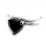 Bague Argent 'Love' noir 52 must