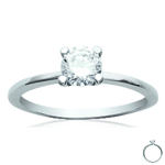 Solitaire Argent 'Unique' blanc &Oslash; 5 mm (rhodi&eacute;) 52 h&otilde;be