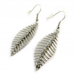Les Tr&eacute;sors De Lily [N8302] - Boucles 'Feuille d'Or' blanc argent&eacute; h&otilde;be