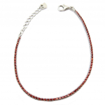Les Tr&eacute;sors De Lily [P9283] - Bracelet Argent 'Sissi' rouge argent&eacute; (rhodi&eacute;) - 1 mm punane