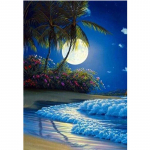 T&auml;ielik 5D Teemantmaaling Mere&auml;&auml;rne maastik mosaiiktikandid Ristpistes Kodukaunistus K&auml;sitsi valmistatud 25x30cm