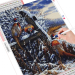 T&auml;isruudukujuline puur Teemantmaaling Ristpistes Teemanttikandid Loomade Mosaiik Lumi K&auml;sit&ouml;&ouml; Dekoratsioon Kodu Full Round (20X30CM)