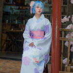 Anime Naiste Cosplay Kimono 6tk Komplektid Rem Cosplay Kleit Naisteriided nullist Ram Kimono Yukata Rem Cosplay S