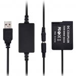 Andoer DMW-DCC8 USB-toitekomplekti alalisvoolu&uuml;henduse t&uuml;hipatarei DMW-BLC12 aku asendamine USB-ga must