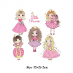 V&auml;ike printsess kleebis riietele Ise isetegemise aksessuaaride kleebis Teksad Triibud Kuumuspressitud Kleebised riietele T&uuml;drukukleitidele 25x26.2cm