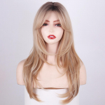 MERISIHAIR pikk sirge tuhkpunane blond parukas tukkidega, mustad blondid ombre parukad naistele, s&uuml;nteetiline k&otilde;rge temperatuuriga blond naiste parukas