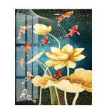 5D t&auml;isringi teemanttikandid Lootoslilled Teemantmosaiik Kodudekoratiivne teemantmaal 40x50cm Full Round 20x30CM