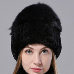 Naturaalsest karusnahast m&uuml;tsid Naised Kootud J&auml;nes Rebane Kohev Talvine Soe Naiste M&uuml;ts Luksuslik peakate P&auml;ris karusnahast Nokam&uuml;ts One Size must