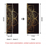 2tk/komplekt Moslemi stiilis Mandala DIY uksekunst seinamaaling Kleebis Kodusisustus Magamistoa Elutoa Seinakleebised Peel & Stick PVC tapeet 38.5cmX200cmX2pcs