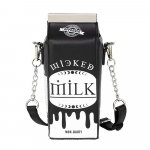 Piimakarbi rahakotid ja k&auml;ekotid naistele Must Harajuku stiilis naiste &otilde;lakotid Punk Clutch kettiga Gothic Dark must