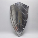 Keskaegne lehtede disainiga teravikkilp, Larp Reenactment Cosplay k&uuml;ttekilp, funktsionaalne armor Knight Battle Shield k&auml;sitsi valmistatud