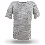 Chain Mail Replica Armour Long Shirt | Haubergeon Norman Knight keskaegne coif turvise komplekt (T&auml;issuuruses t&auml;iskasvanud) Poolvarrukatega pikk s&auml;rk