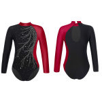 T&uuml;drukute tantsuv&otilde;imlemine trikoo pikkade varrukatega kunstteemantidega kaunistatud v&otilde;tmeauk Selg Stiil Bodi lastele 12-14 Years